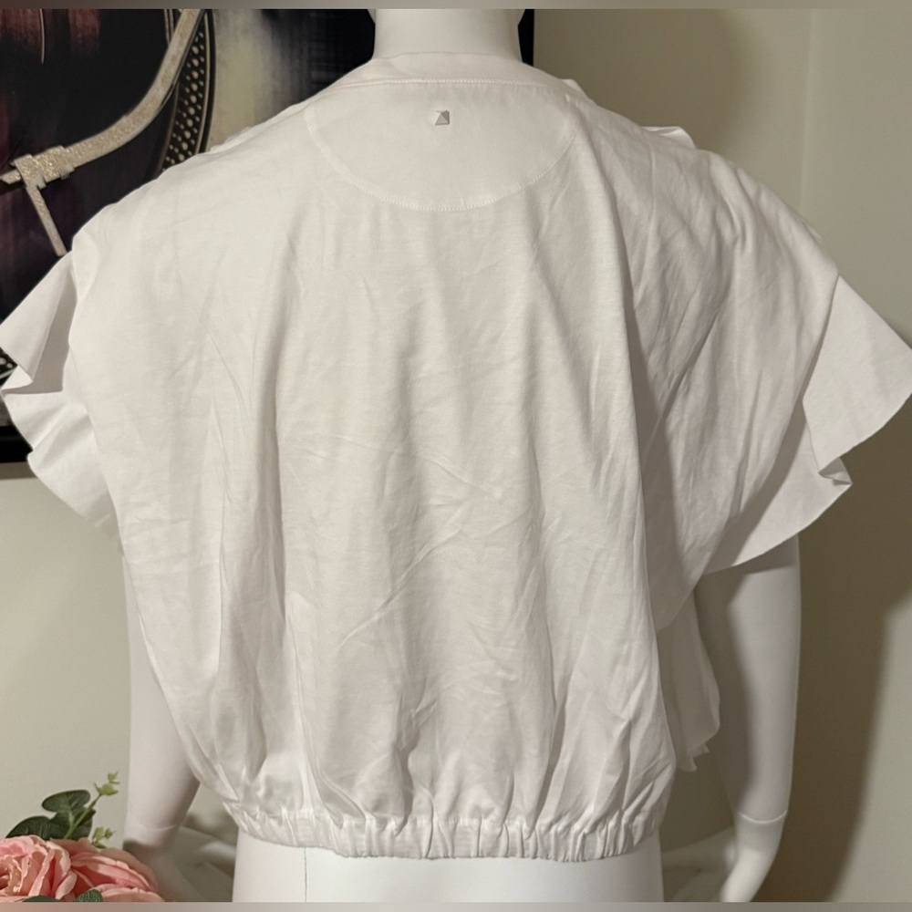 Valentino White Ruffle Lace Boho Crop Top Size M – $1300 Retail NWT - Picture 4 of 4